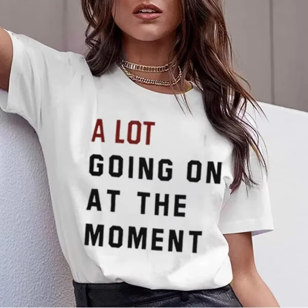 T-shirt de haute qualité pour femme, motif lettres, thème musique country et concert, 'Not A Lot Goi