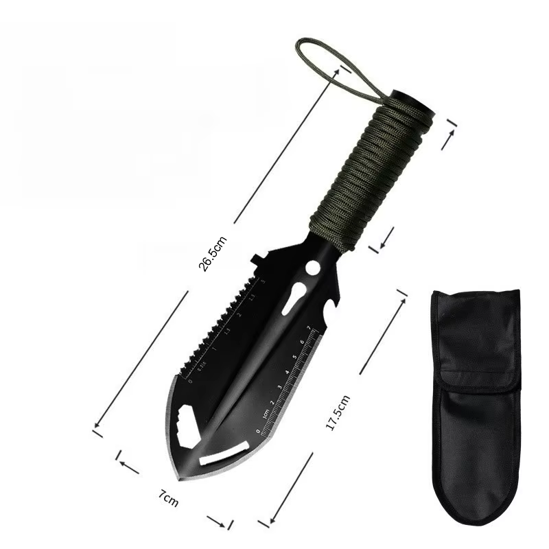 Pelle de camping portable pour l'extérieur, pelle militaire multifonctionnelle en acier inoxydable, 