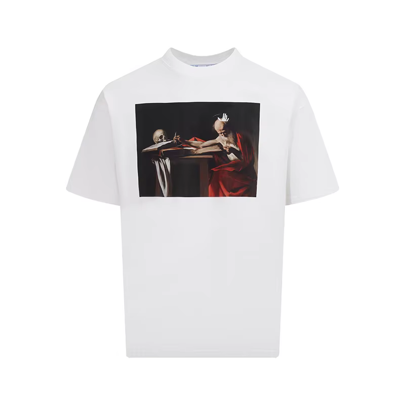T-shirts imprimés « C/O » Virgil 21ss, motif flèches et religion, pour femmes et hommes, style hip-h