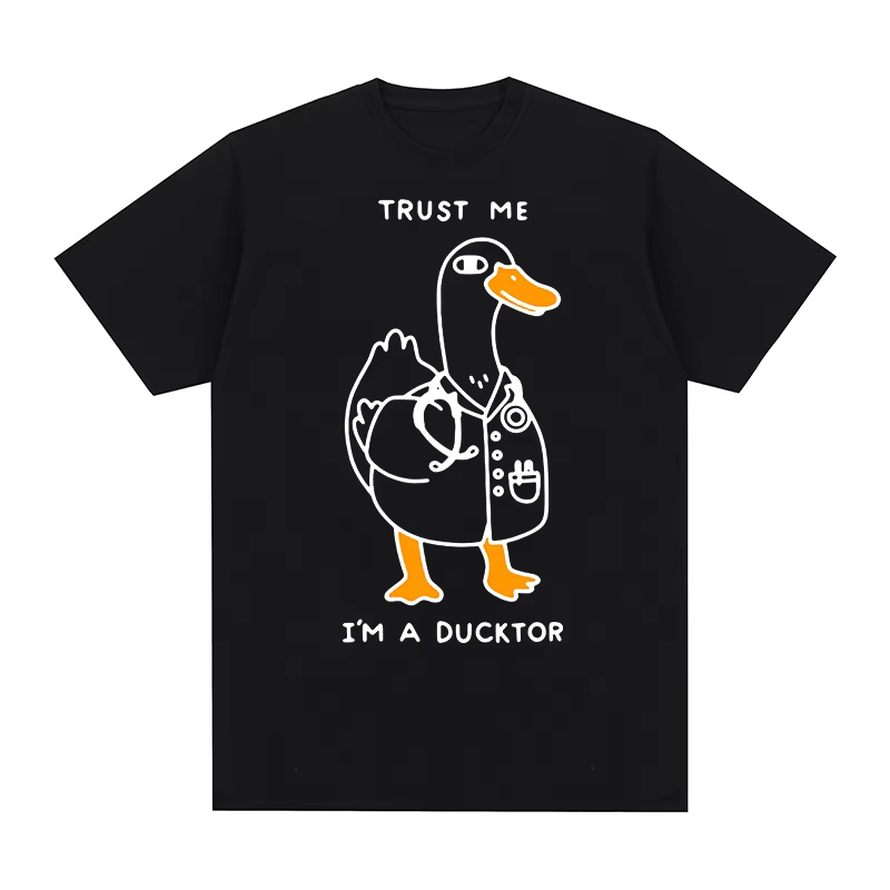 T-shirt vintage « Trust Me I'm A Ducktor » – Idée de t-shirt drôle pour homme, en coton, esthétique,