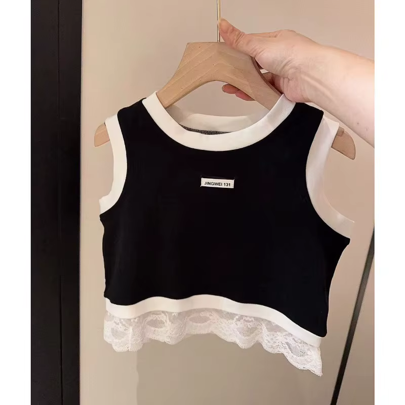 Nouveaux filles maillot de corps nouvel été enfants coton T-Shirt à la mode cent hauts filles fronde