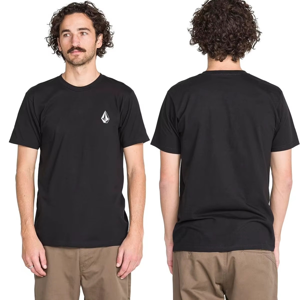 Nouveau T-shirt à manches courtes Volcom Iconic Stone pour homme – T-shirt à logo coupe moderne en c