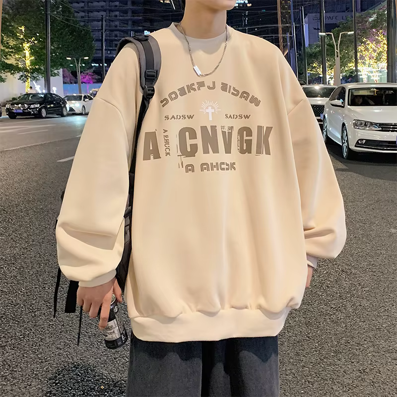 2025 sweat à capuche surdimensionné hommes mode nouveau pull ample col rond jeune vitalité lettre im