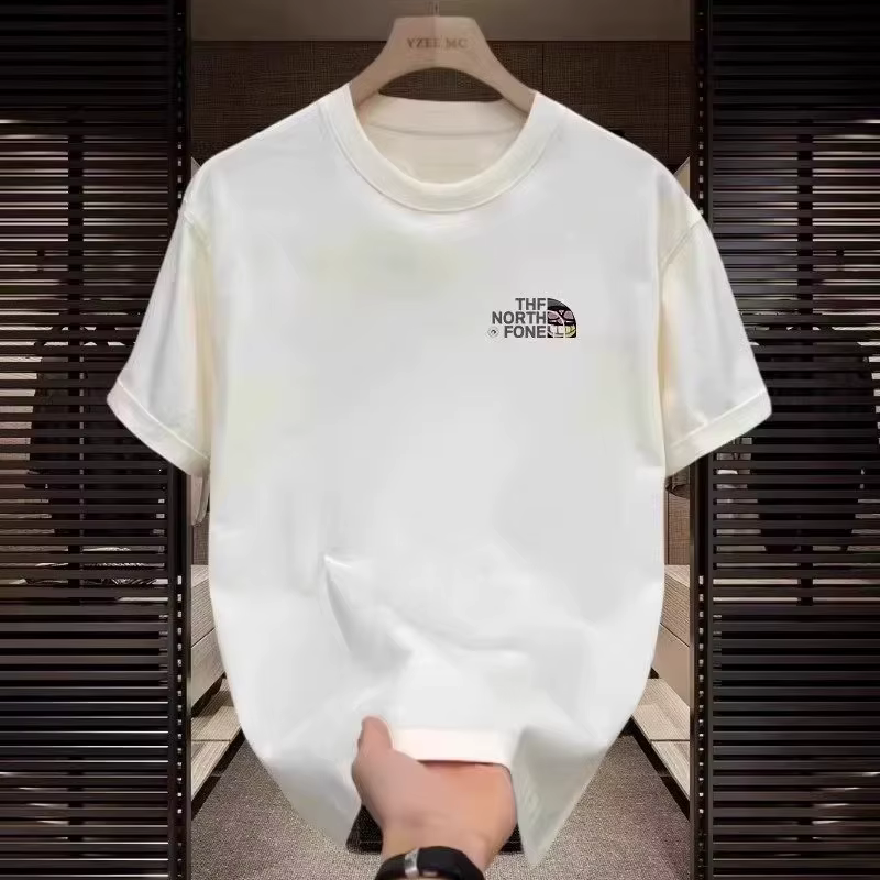 T-shirt imprimé tendance décontracté pour hommes, coupe simple et ample, adapté à un usage quotidien