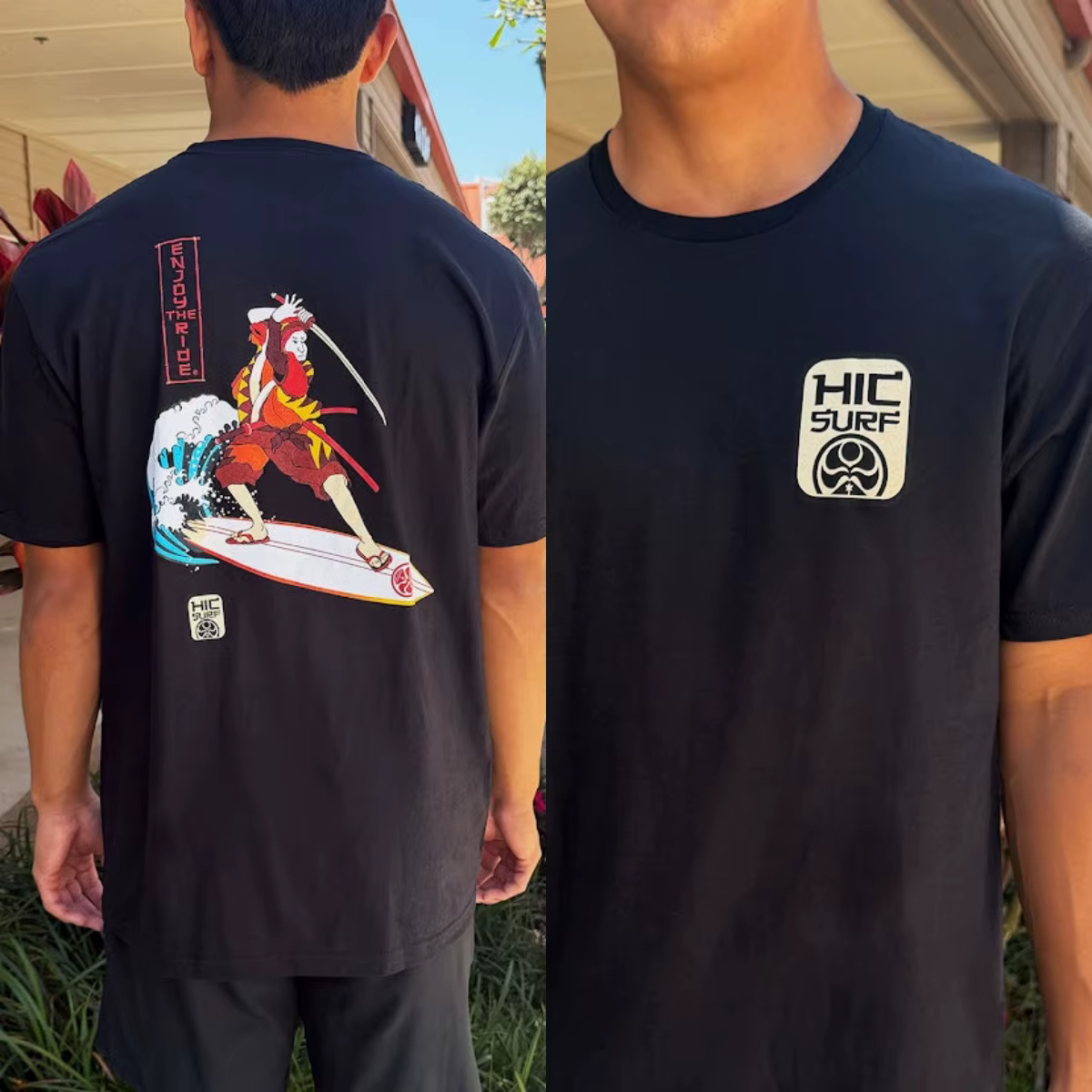 T-shirt de marque hawaïenne légendaire de surf SHARK BITE ALOHA, en coton, avec image graphique, pou