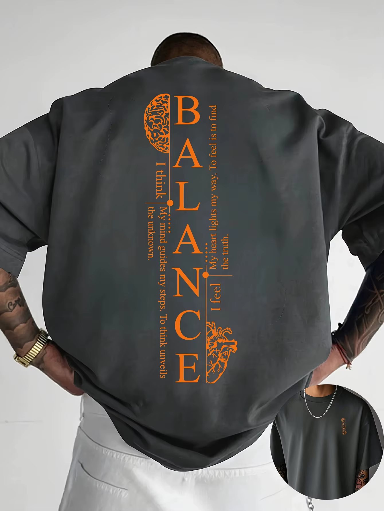T-shirt pour homme en coton doux 100% de qualité supérieure avec impression typographique verticale 