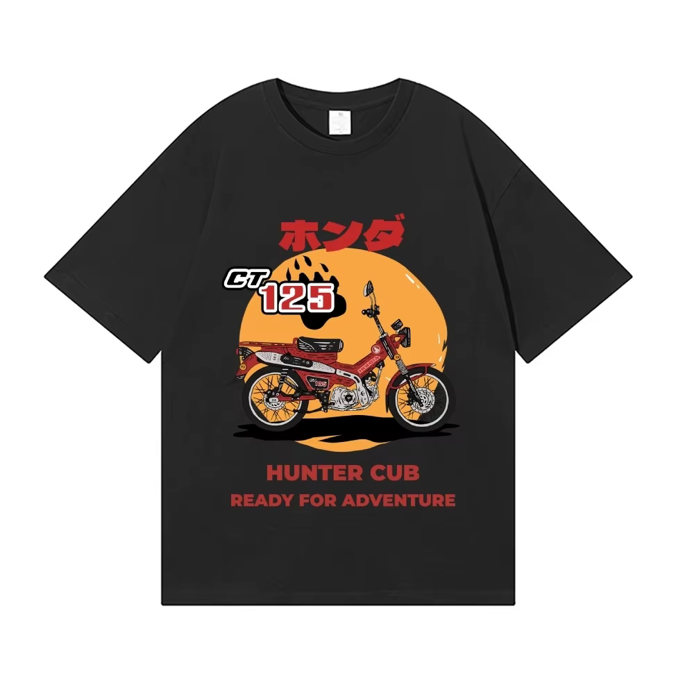    T-shirt japonais Hunter Cub Motorcycle pour hommes et femmes, vêtements d'été en coton, mode Har