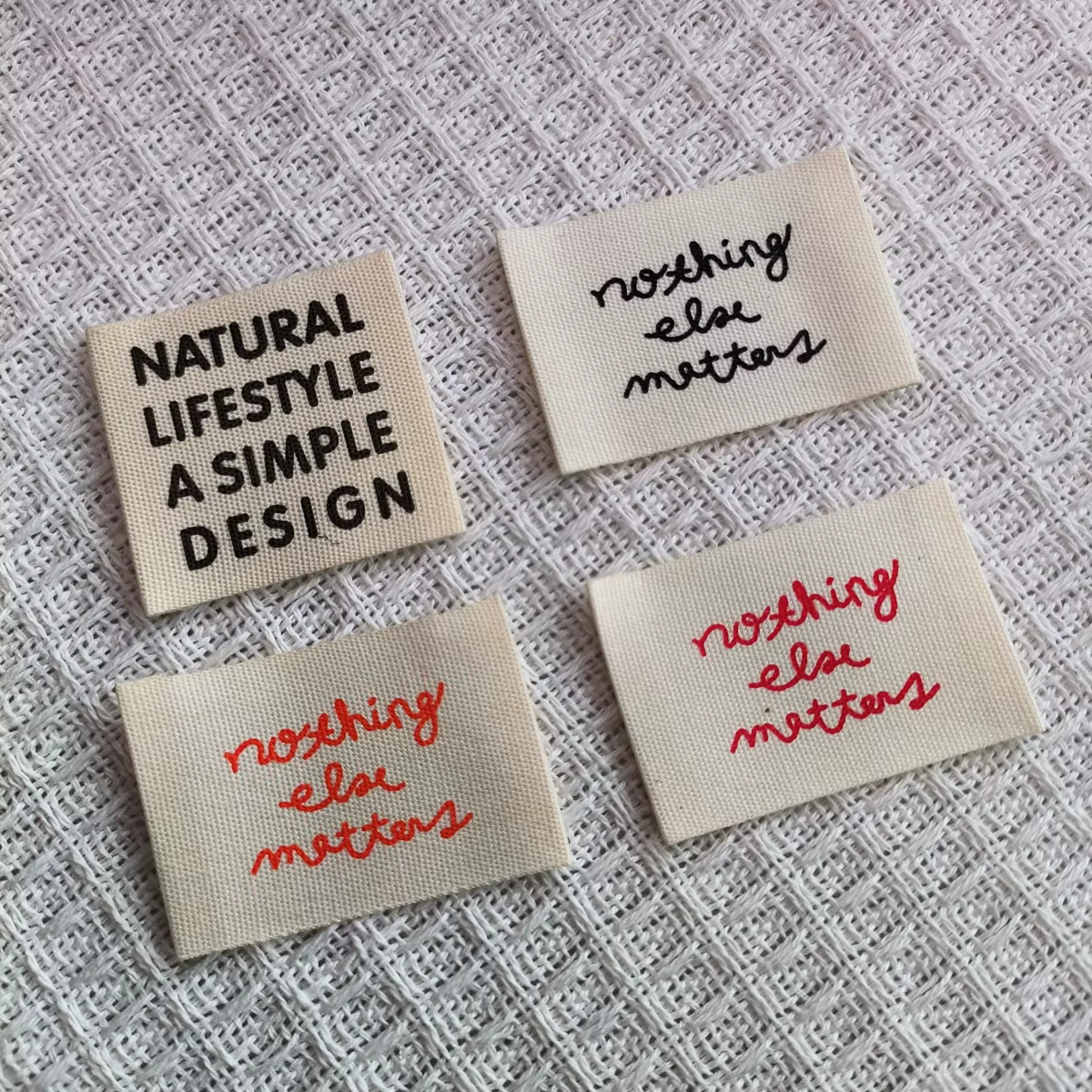 Étiquettes imprimées en tissu de coton faites à la main, étiquettes à coudre, patchs pour vêtements,