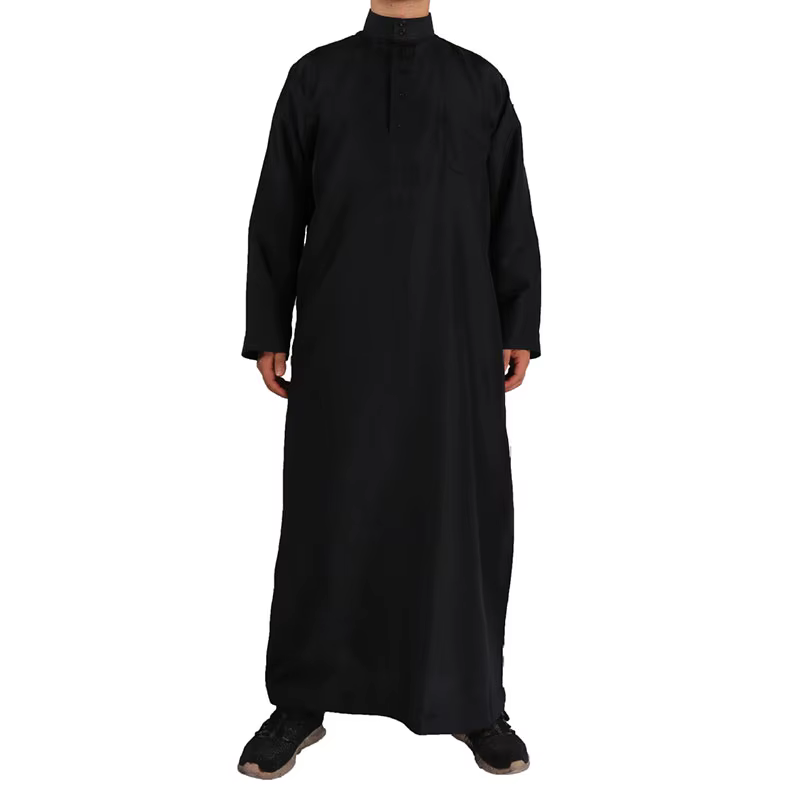 Robes islamiques pour hommes, vêtements musulmans, robe arabe rétro, manches longues, thobe solide, 