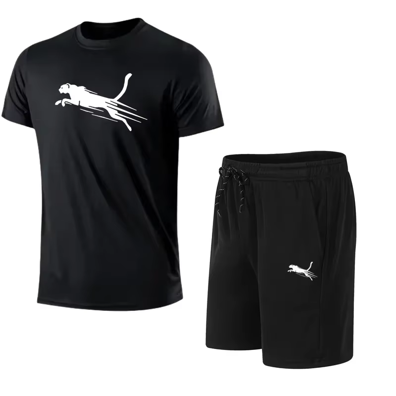 Nouvel ensemble T-shirt et short pour homme 2026, respirant, séchage rapide, décontracté, sportif, c