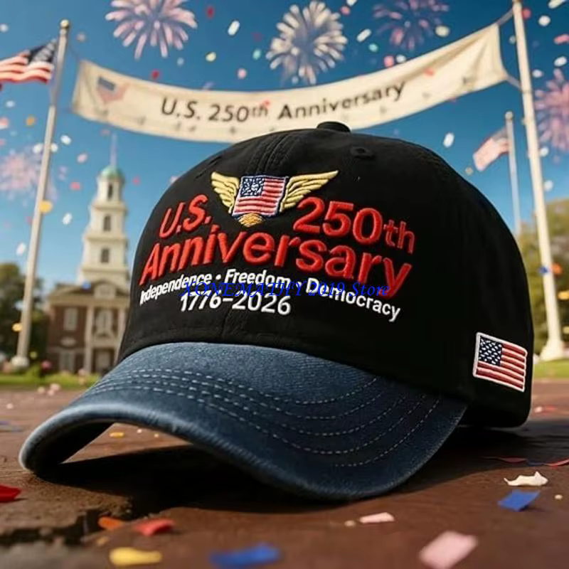 Casquette Baseball patriotique F42F, 250e anniversaire, lavable en Machine, sangle réglable pour adu