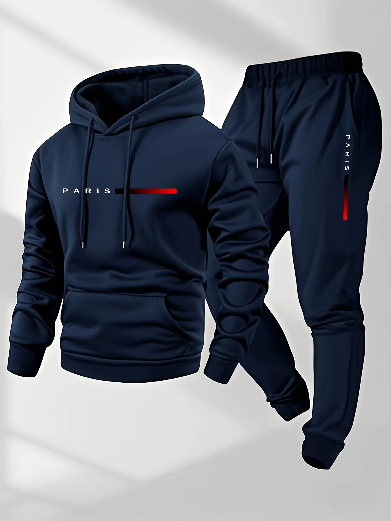 PARIS lettre impression sweat costume hommes polaire à capuche pantalon ensemble printemps automne h