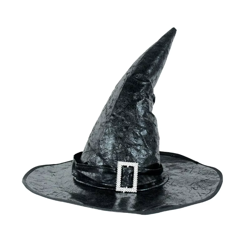 Chapeau de Sorcière en Cuir pour Halloween, Accessoire de Costume de Cosplay, Casquette de Décoratio