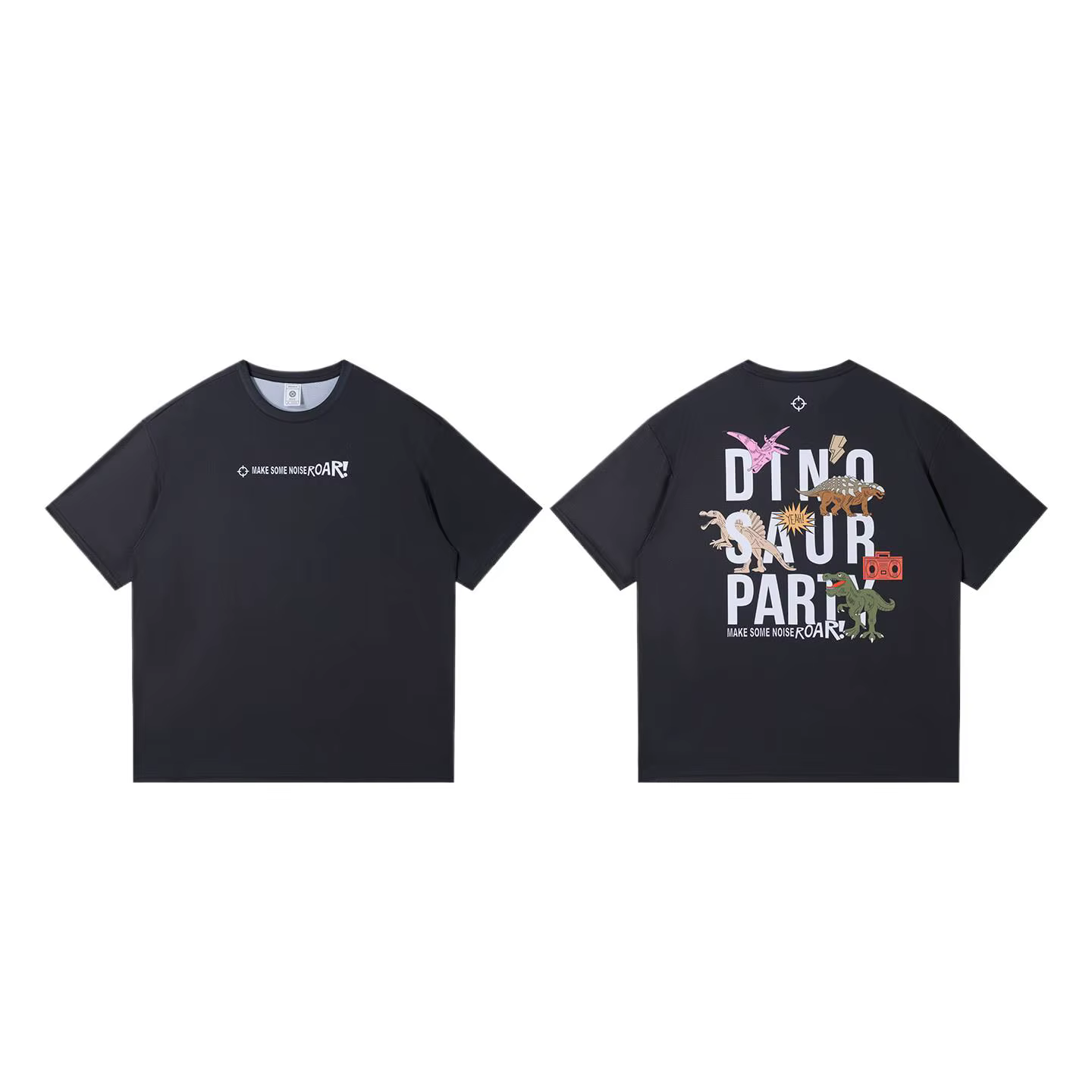 RIGORER T-shirt imprimé dinosaure pour homme, 100 % polyester, respirant, séchage rapide, décontract