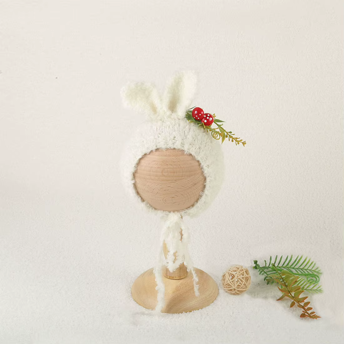 Bonnet de lapin Vintage en Crochet pour bébé, accessoires Photo, casquette en tricot pour nouveau-né