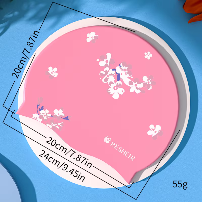 Bonnet de bain imperméable pour femmes, en Silicone, haute élasticité, confortable, imprimé, à la mo