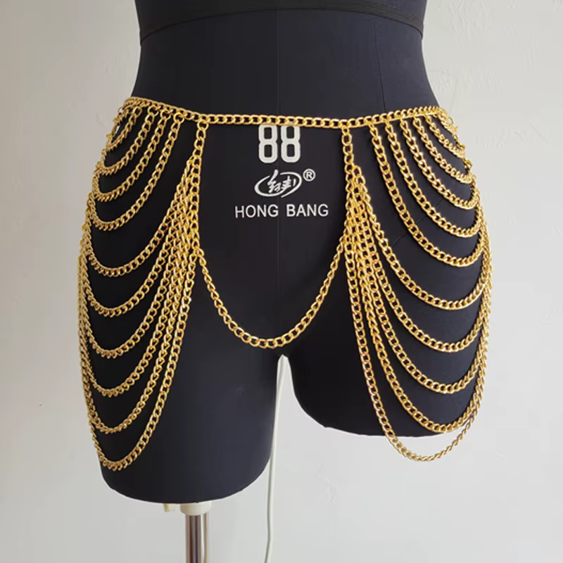 Femmes Sexy jambe chaîne harnais jarretière taille Corset ceinture en cuir harnais taille cuisse har