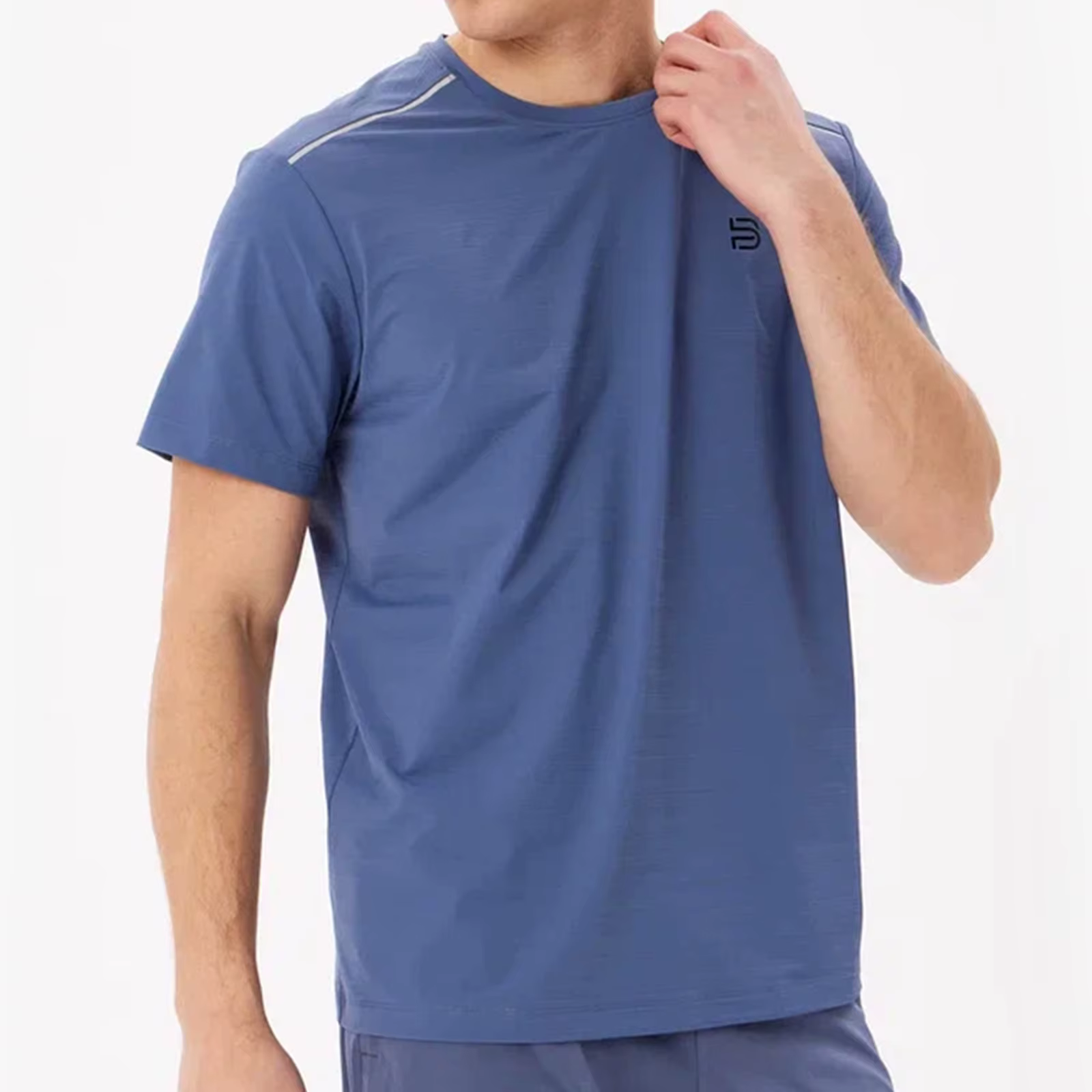 Baasploa-T-shirt de sport respirant à séchage rapide pour hommes, chemises d'entraînement décontract