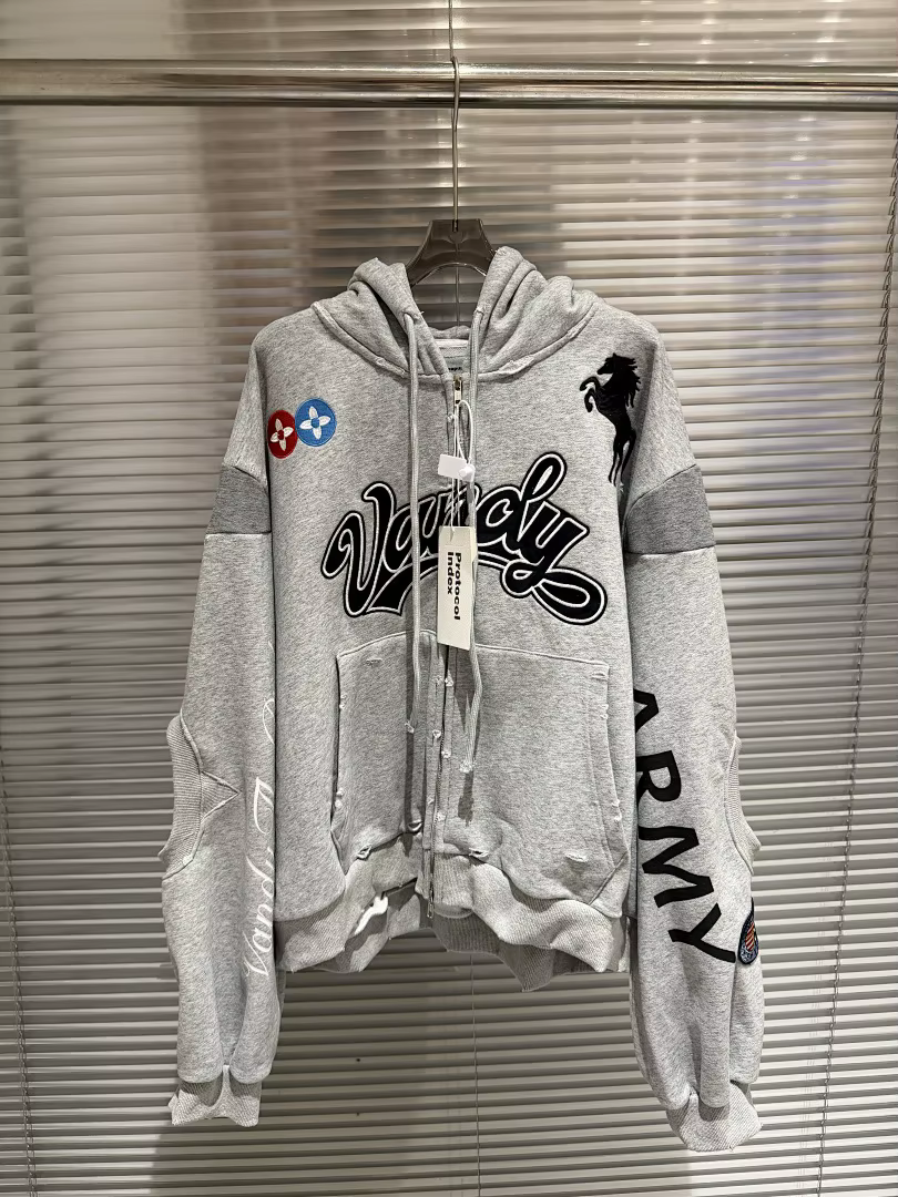Sweat à capuche zippé oversize pour homme, marque de mode, collection automne-hiver 25, en collabora