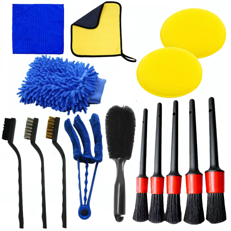Ensemble de brosses de détail de voiture, kit de livres automatiques ultime pour l'entretien des éve