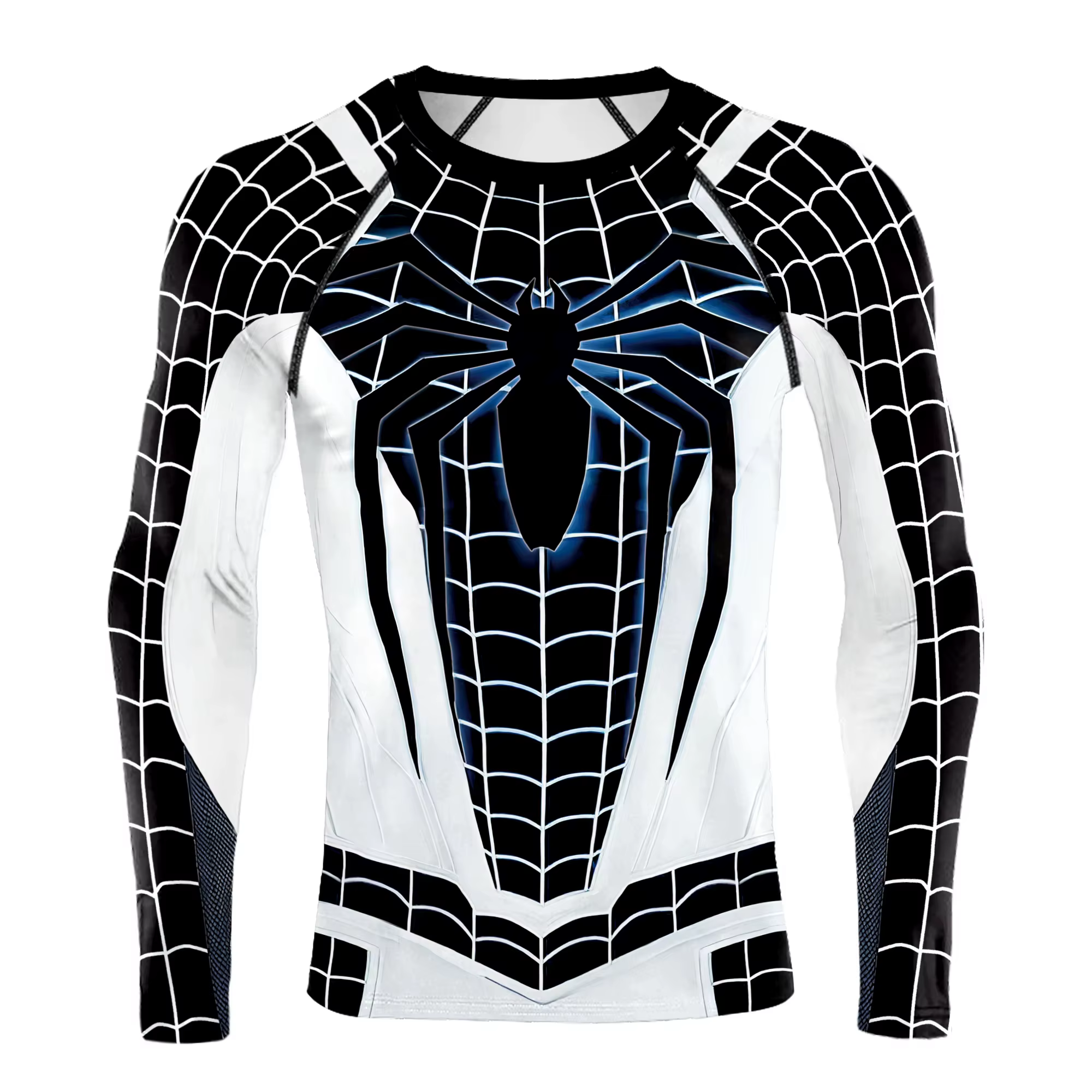 Chemises de Compression pour hommes, T-Shirt de Cosplay araignée à manches longues, haut élastique, 