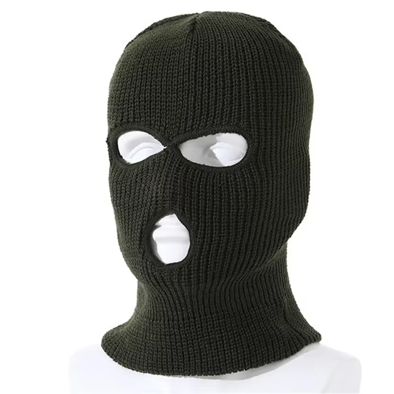 Logo personnalisé 1/2/3 trous couverture complète masque de Ski tricot chapeaux femmes hommes hiver 