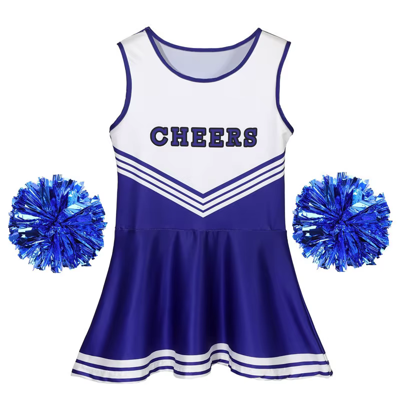 Jupe de pom-pom girl pour filles, vêtements de spectacle avec lettres imprimées, pour jeux de sport,
