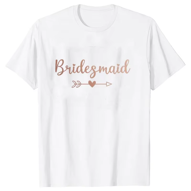 Équipe mariée demoiselle d'honneur T-shirt blanc noir hauts mariée mariage fiançailles T-shirt amis 