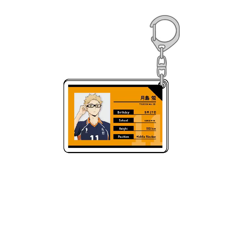 Haikyuu – porte-clés en acrylique, paquet d'étudiant Kawaii, Hinata Shoyo Tobio Kageyama Kozume Kenm