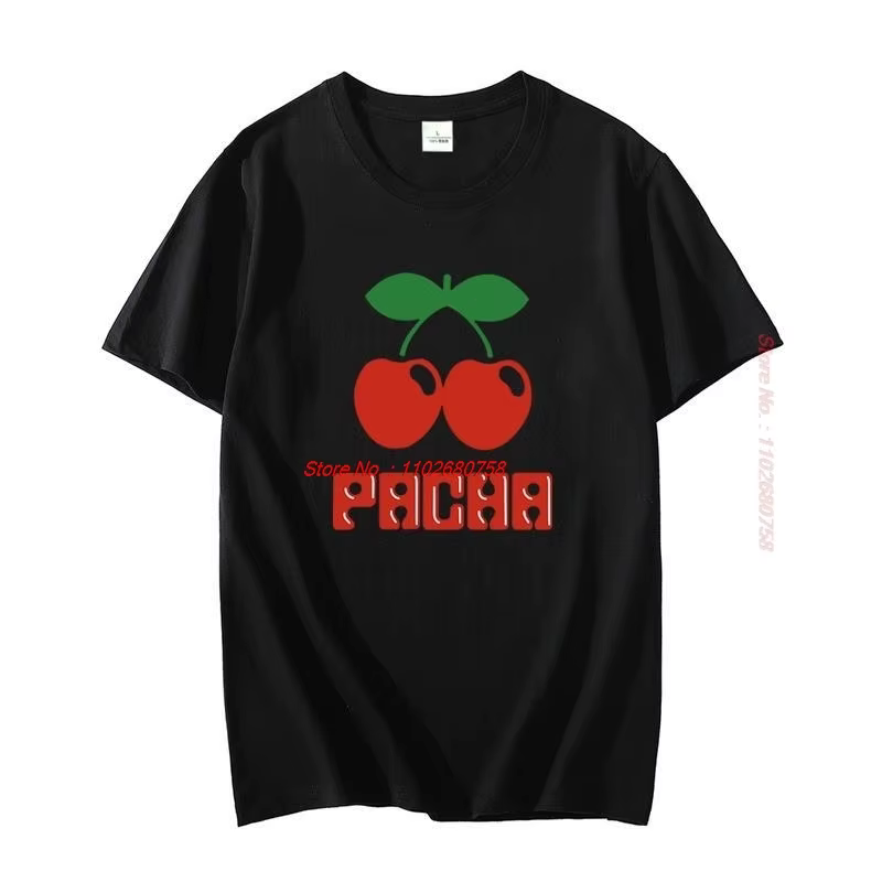 Pacha Ibiza T-shirts graphiques unisexes à la mode en coton grande taille à manches courtes T-shirt 