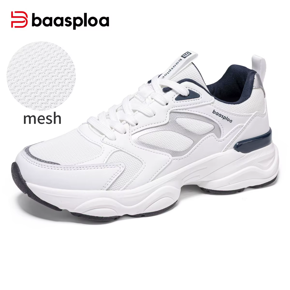 Baasploa Baskets à plateforme pour femmes, chaussures décontractées rehaussantes, baskets en maille 