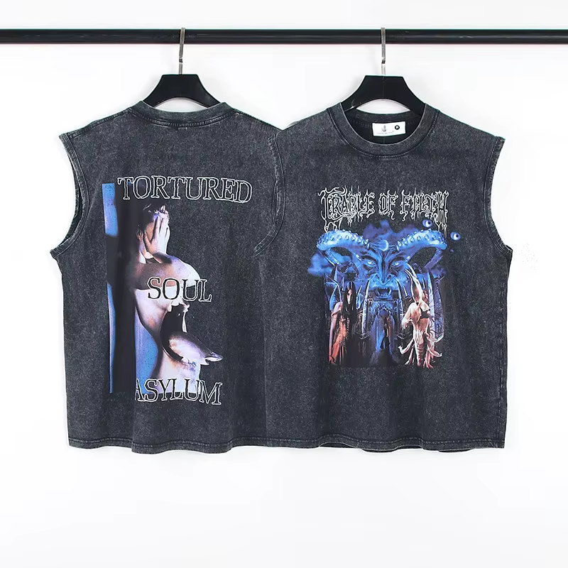 Yao-Streetwear en coton graffiti Saint of Michael pour hommes, vêtements d'été, t-shirts précieux dé