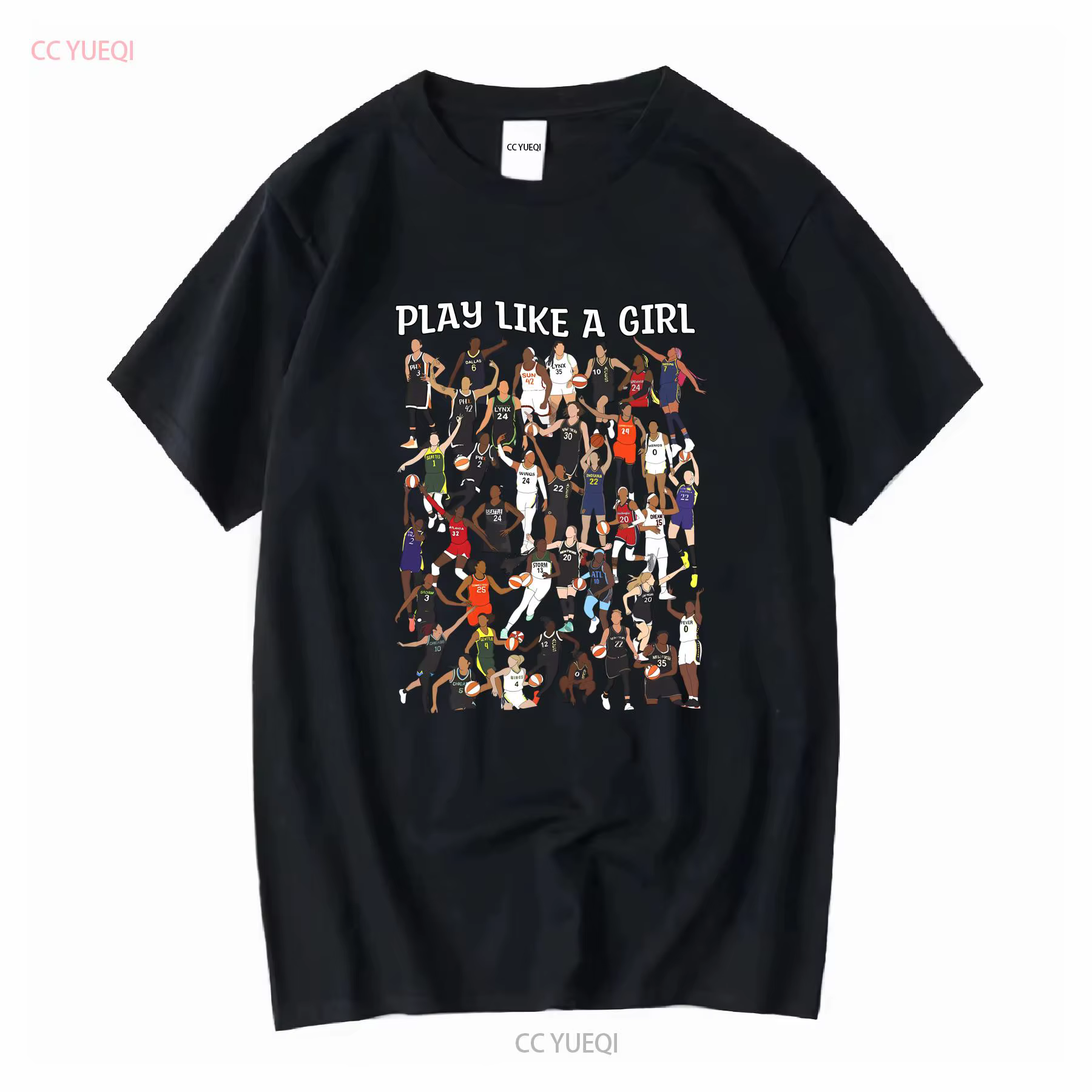 Play Like A Girl WNBA joueurs Jersey t-shirt manches longues ou courtes vintage lavé doux confortabl