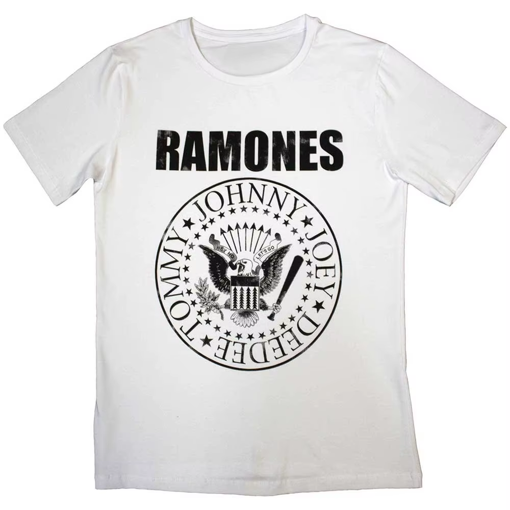 T-Shirt blanc classique du groupe Ramones, en coton, avec image graphique, pour hommes et femmes, St