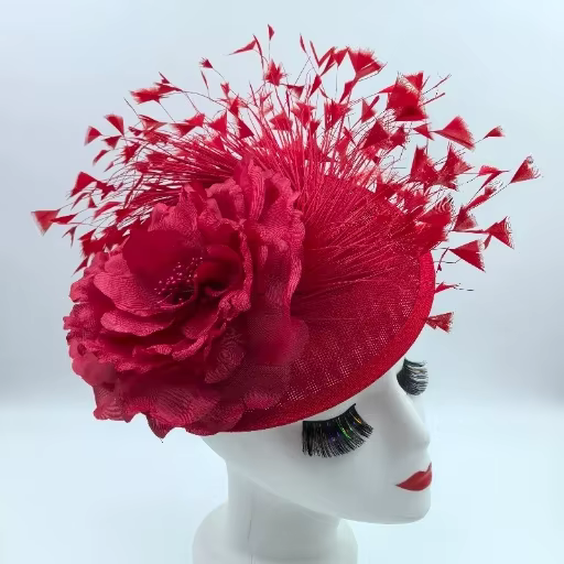 Chapeau Ascot élégant britannique pour femme, fascinateur à plumes, accessoire de cheveux en tulle p