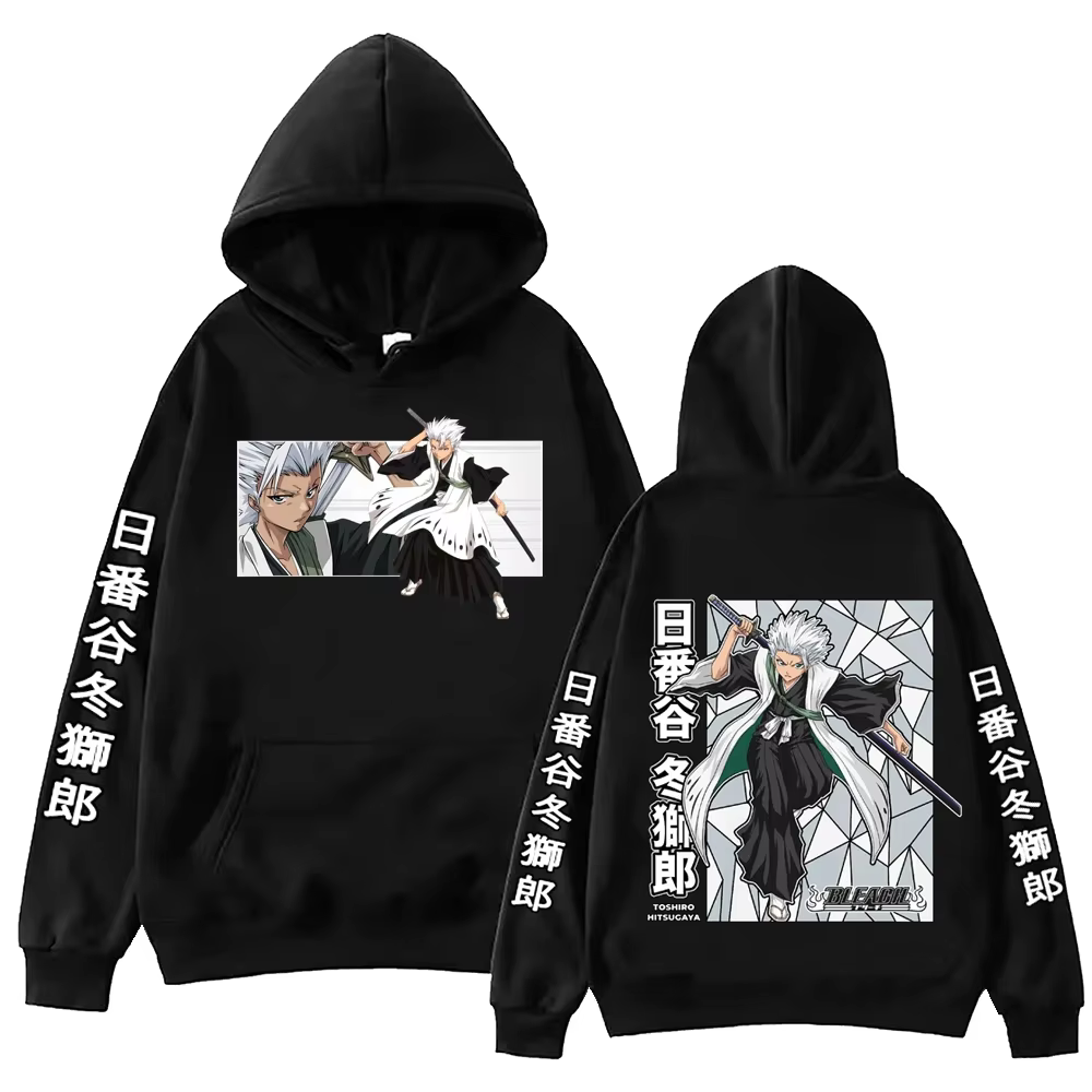 Bleach Hitsugaya Toshiro Anime sweats à capuche Harajuku Hip Hop hauts pullover dessin animé à manch