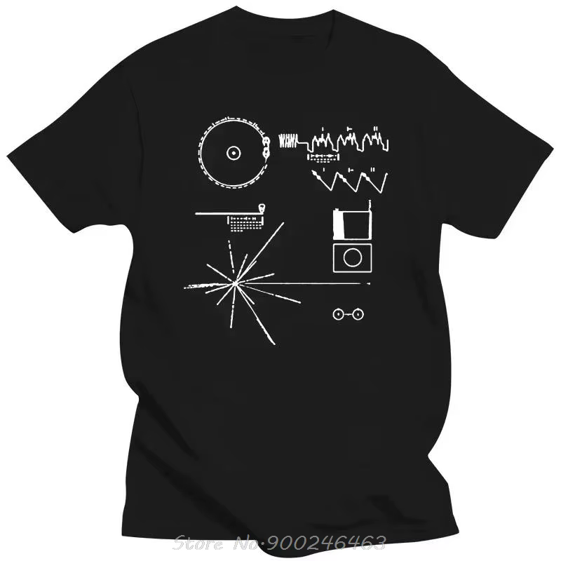 Voyager drôle disque d'or Carl Sagan T-shirt décontracté hommes vêtements hauts t-shirts Harajuku St