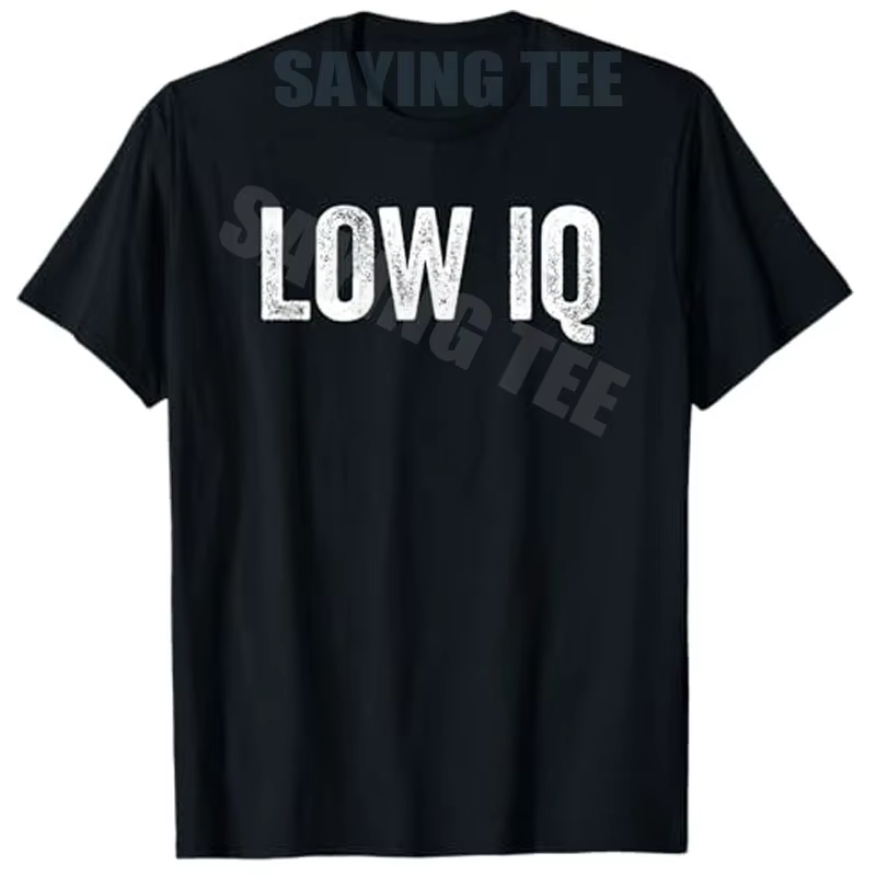 T-shirt humoristique et sarcaste sur le thème des memes 'Faible QI', style Y2K, streetwear personnal