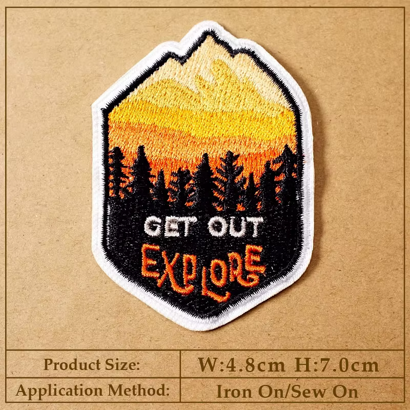 Patch brodé pour vêtements, idéal pour le camping et les aventures en plein air, à coudre ou thermoc