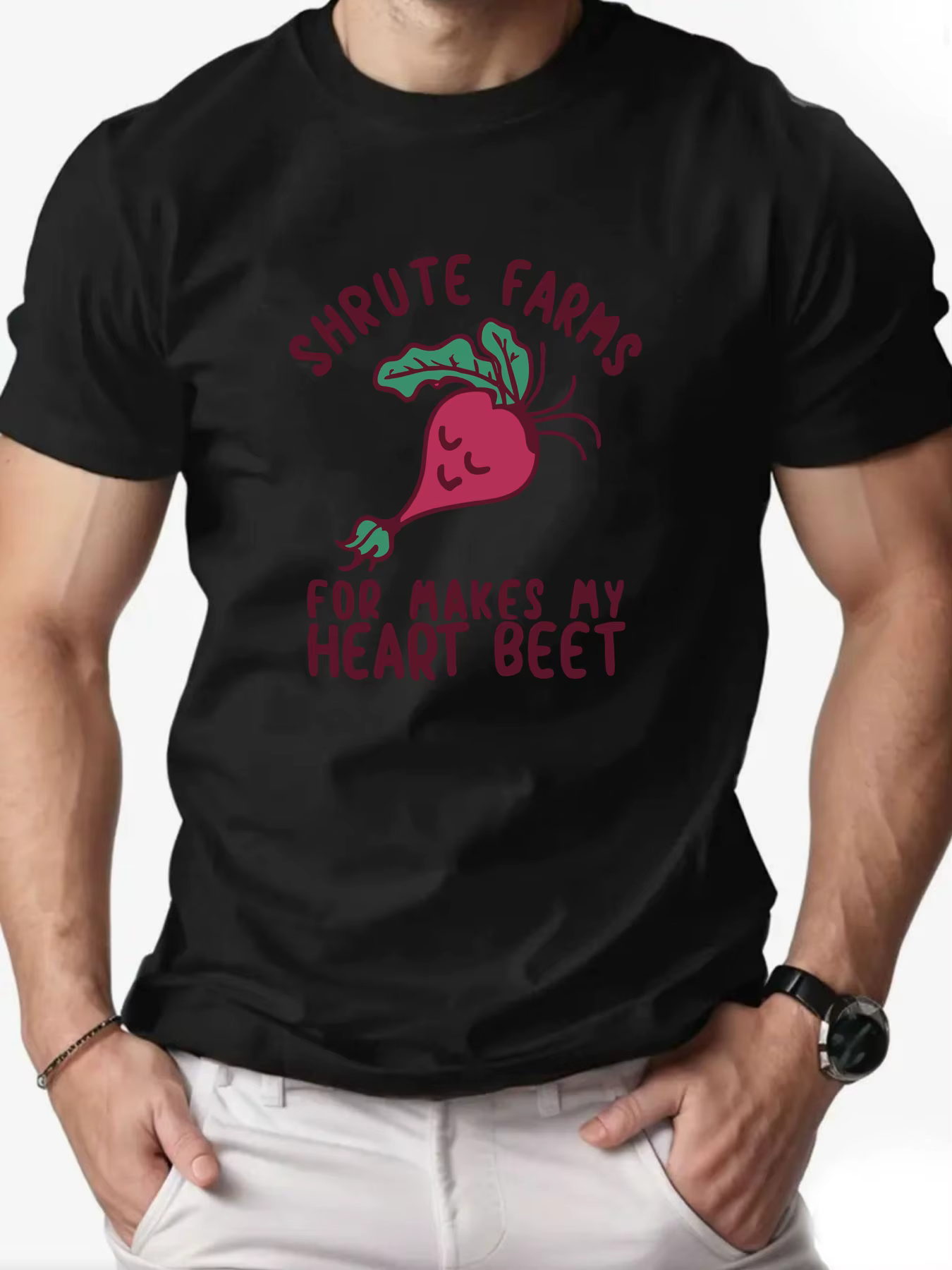 T-Shirt homme carottes motif imprimé mode loisirs sport coton T-shirt col rond homme haute qualité v