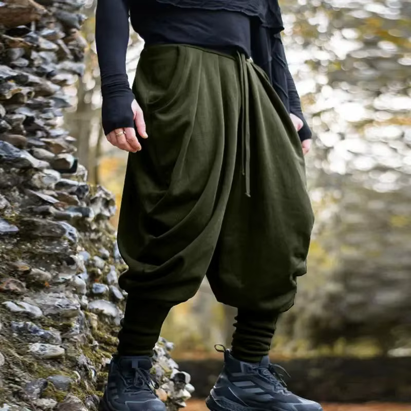 Pantalon de jogging ample pour homme, style streetwear, couleur unie, cordon de serrage, pantalon de