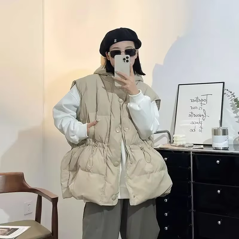 Gilet chaud pour femmes matelassé couleur unie nouveaux vêtements d'extérieur mode 2025 gilet femme 
