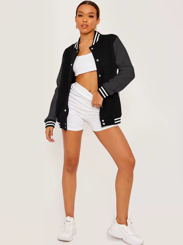 Uniforme de Baseball Solide pour Femme, Pardessus à lèvent Coréens, Vêtements Surdimensionnés Hip Ho