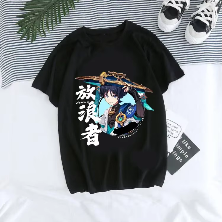 Genshin Impact T-shirt Kawaii Hu Tao t-shirts graphiques Xiao Kaedehara Kazuha T-shirt Hip Hop hauts
