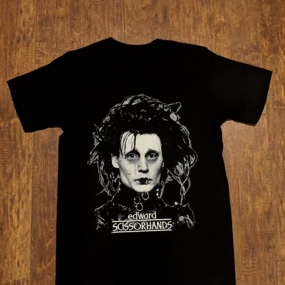 T-shirt graphique rétro Edward Scissorhands pour hommes et femmes, streetwear décontracté pour fans 