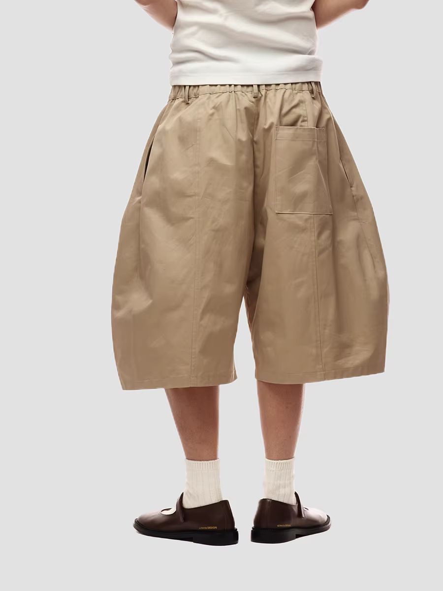Mauroicardi printemps été Cool Baggy décontracté kaki short à jambes larges pour hommes avec taille 