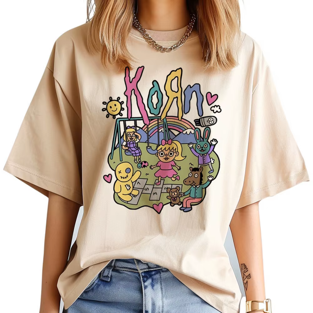 Korn chemise adolescent respirant graphique années 2000 hip hop t-shirt anime kawaii hip hop coréen 
