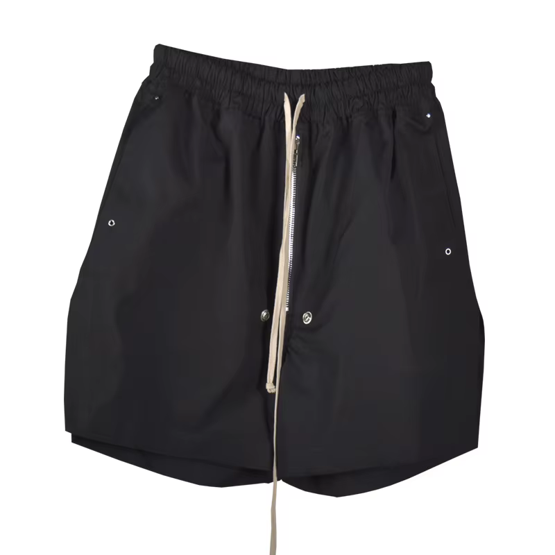 RO25 short de rue foncé pour hommes, pantalon quart avec fermeture éclair, bretelles à dérive, short
