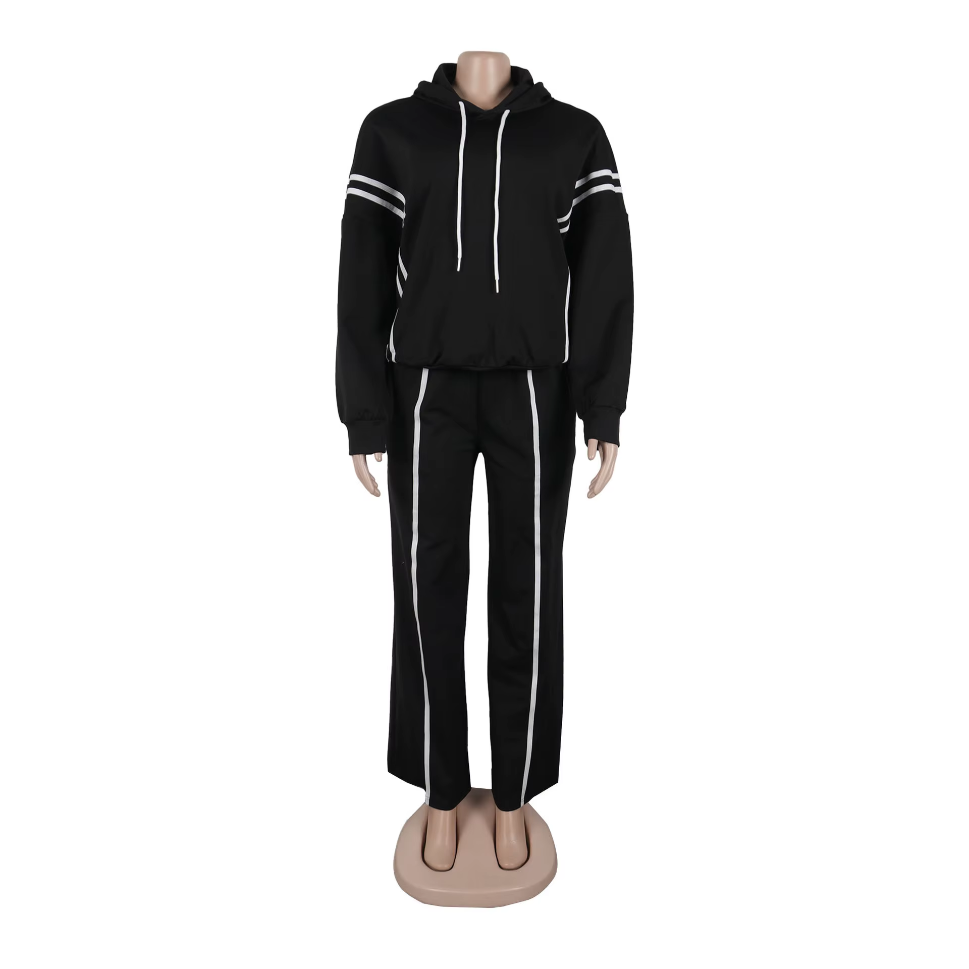 Ensemble deux pièces de sport décontracté, sweat-shirt à capuche à manches longues et pantalon à jam