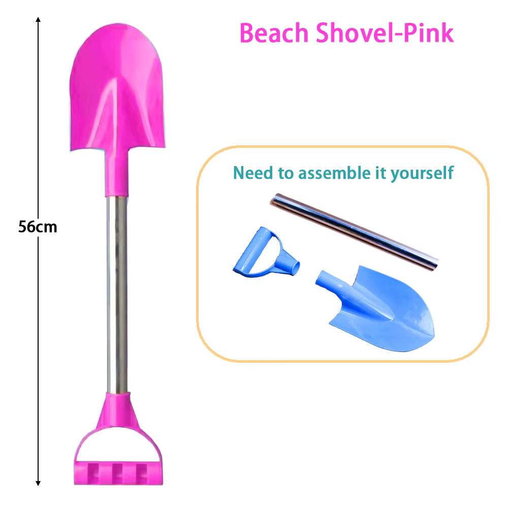 Pelle de plage pour enfants 56cm, pelle pointue en acier inoxydable, jouet sable neige, maison de je